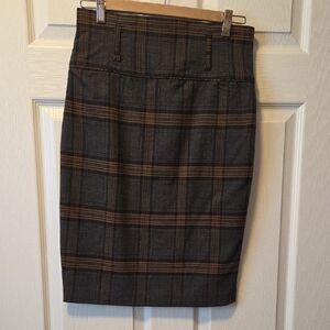 Ricki's Brown and Gray Plaid Pencil Skirt